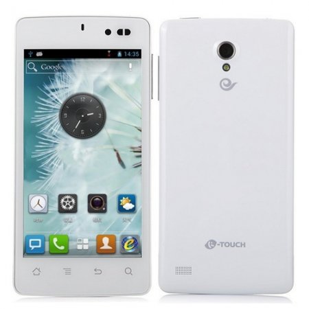 K-Touch E616 Smartphone Android 4.1 MSM8625Q Quad Core 4.5 Inch 4GB 5.0MP Camera- White