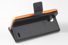 Protective PU Leather Flip Case for Cubot S222 Smartphone Black