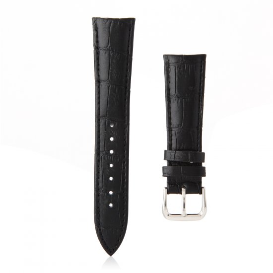 Crocodile Split Leather Buckle Watch Bands Straps For Apple Watch 38mm&42mm Black