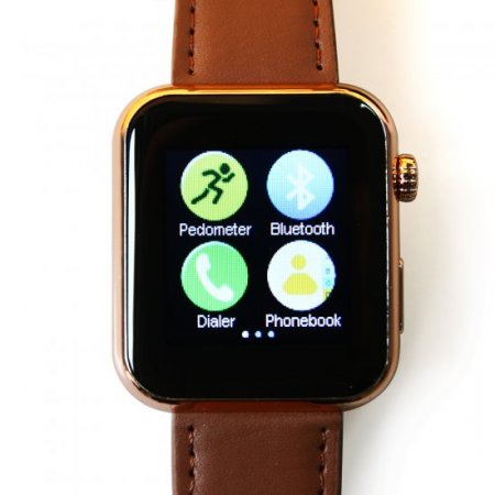 Atongm AW08 Bluetooth Watch Smart Watch with Call MMS Pedometer Anti-lost Brown