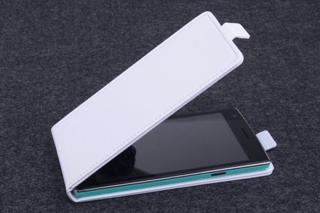 Leather Flip Cover Stand Case for Elephone G4 Smartphone White