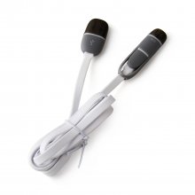2 in 1 USB Cable Data Transmit and Charging Cable for iPhone & Android White