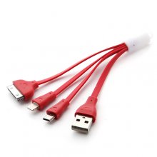 3-in-1 USB Date Cable for iPhone 4/4S/5S/5C/5 Color random