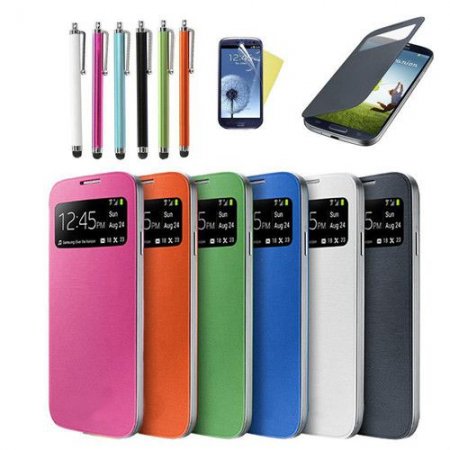 New Flip PU Leather Case Cover Smart Wake View For SAMSUNG GALAXY S4 S IV i9500