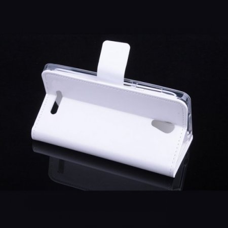 Leather Flip Cover Case Stand GIONEE V183 Smartphone White