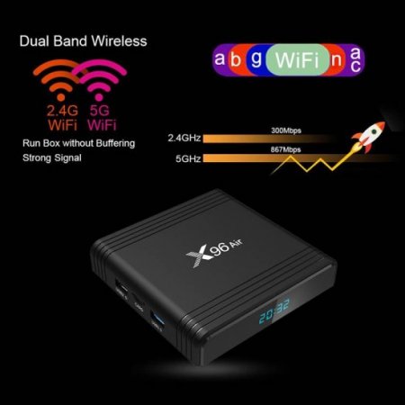 X96 Air Android TV Box Android 9.0 Amlogic S905X3 Smart TV Box 4K Android Box X96Air Quad Core 2.4G&5G Wifi BT4.1 H.265 64/32GB