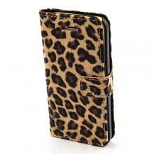 Magnetic Closure Protective Flip Cover Stand Leopard Stripe Leather Case for iPhone5c