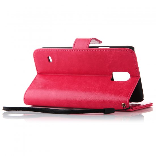 Fashion Multifunctional Pocket Style PU Leather Stand Case for Samsung Galaxy S5 Rose