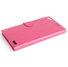 Protective PU Leather Flip Case for JIAYU G6 Smartphone Rosy