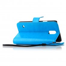 Fashion Multifunctional Pocket Style PU Leather Stand Case for Samsung Galaxy S5 Blue