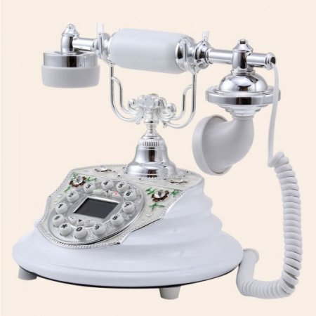 PBQY Elegant Retro Style Bluetooth Phone Bluetooth Sync Smart Health Telephone White