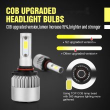 9006 LED Headlight Bulbs, 6500K 8000 Lumens Extremely Super Bright HB4 COB LED Chips Conversion Kit,Xenon White