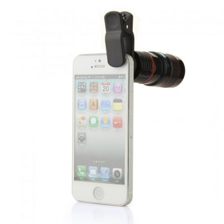 LIEQI LQ-007 8X Zoom Mobile Phone Telescope Lens with Universal Clip Red