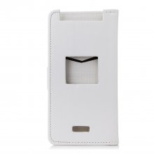 Fashion Leather Flip Case Cover for iNew V8 Smartphone White