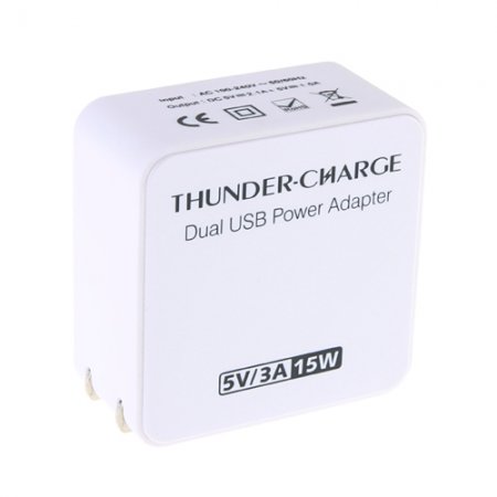 Universal 3A/5V Dual USB Power Adapter