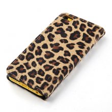 Magnetic Closure Protective Flip Cover Stand Leopard Stripe Leather Case for iPhone5c