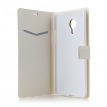 Flower Show Leather Flip Cover Stand Case for MEIZU MX4 Smartphone White