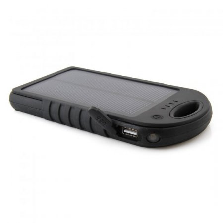 12000mAh Waterproof USB Solar Charger Power Bank Shakeproof Dust Proof Black