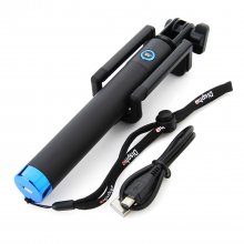 Dispho Original Bluetooth Selfie Stick Integrated Foldable Smart Shooting Aid Blue