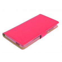 Leather Flip Cover Case Stand ZTE V5 MAX Smartphone Pink