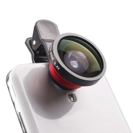 OD-005 Super Wide 0.4X Detachable Lens for Digital Camera & Smartphone Red