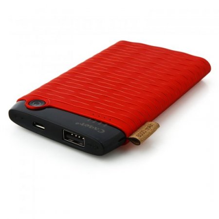 Cager B089 6000mAh Ultra Slim USB Power Bank for Smartphones Tablet PC Red
