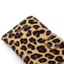 Magnetic Closure Protective Flip Cover Stand Leopard Stripe Leather Case for iPhone5c
