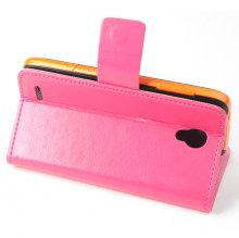 Protective PU Leather Flip Case for JIAYU G2F Smartphone Rosy