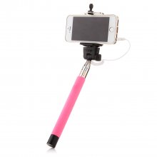 Z07-5 Plus Shutter Cable Self Picture Monopod for iOS and Android Pink