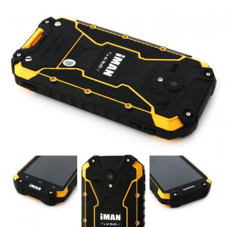 iMAN i6 Walkie Talkie Smartphone IP68 Android 4.4 MTK6592 4.7 Inch 2GB 32GB NFC Yellow