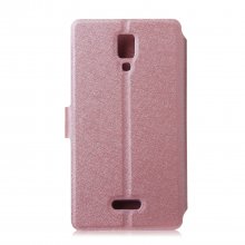 Fashion Flower Show Leather Stand Case Cover for Coolpad 7295C Smartphone Champagne