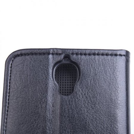Leather Flip Cover Case Protect Case Stand for TCL S820 Smartphone Black
