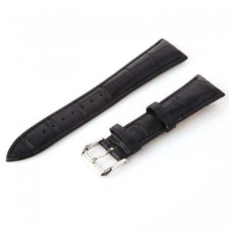 Crocodile Split Leather Buckle Watch Bands Straps For Apple Watch 38mm&42mm Black