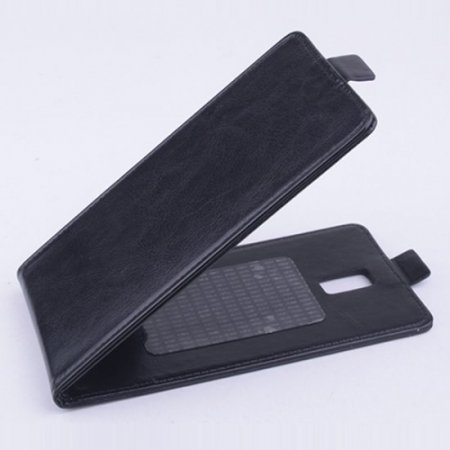 Leather Flip Cover Stand Case for DOOGEE DG580 Smartphone Black