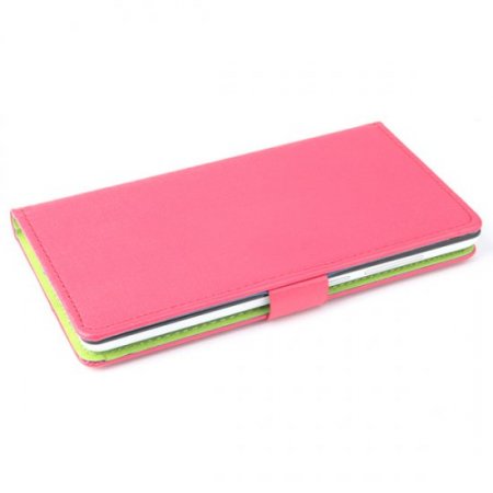 Protective PU Leather Flip Case for Elephone P2000 Smartphone Rosy