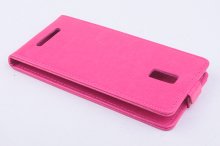 Leather Flip Cover Stand Case for DOOGEE DG580 Smartphone Rose
