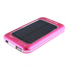 3500mAh Solar Charger Power Bank with 6 Connectors for iPhone Smart Phone- Rose