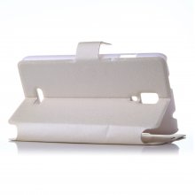 Fashion Flower Show Leather Stand Case Cover for Coolpad 7295C Smartphone White