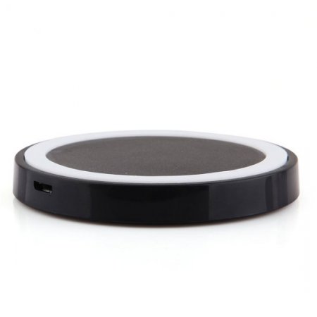 Q5 Portable Mini Wireless Charger Pad for Qi Compliant Devices White&Black