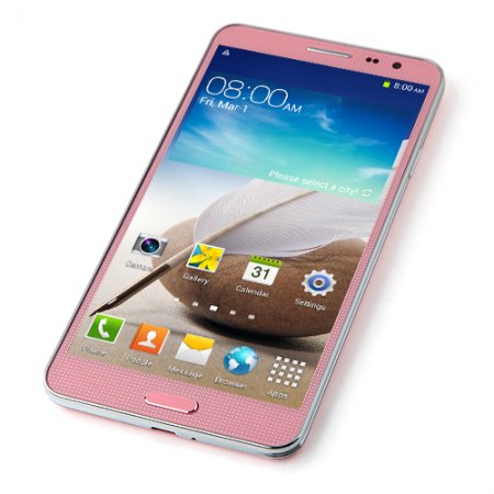 N3 Smartphone MTK6589 Quad Core Android 4.2 1GB 8GB 5.7 Inch IPS HD Screen- Pink