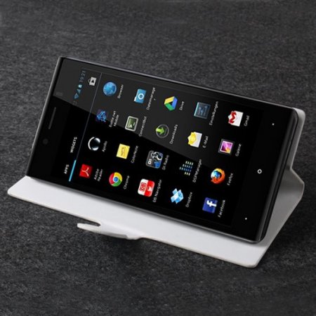 Fashion Leather Flip Case Cover for NEO M1 Smartphone White