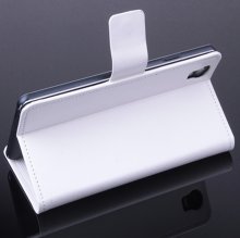 Leather Flip Cover Case Stand for Elephone G7 Smartphone White