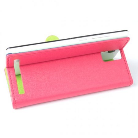 Protective PU Leather Flip Case for Elephone P2000 Smartphone Rosy