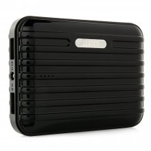 Lumen Stone Line 12000mAh Dual USB Power Bank with Flashlight Black