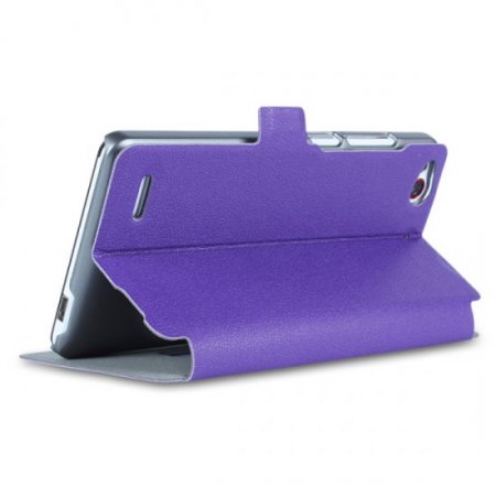 S-view Flip Cover Case Stand for ZTE Nubia Z7 mini Smartphone Purple