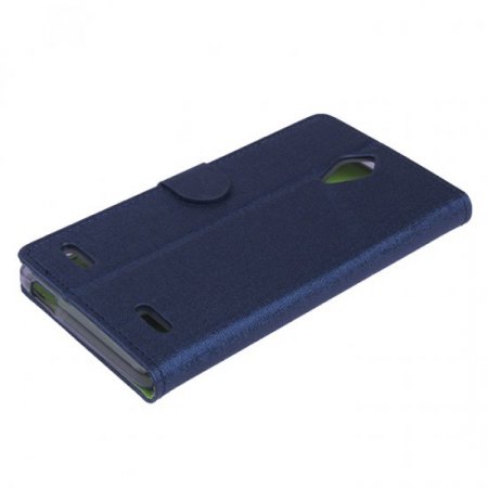 Leather Flip Cover Case Stand ZTE V5 MAX Smartphone Blue