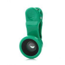 3-IN-1 Universal Wide-angle + Macro Lens + Fish Eye Photo Lens Green