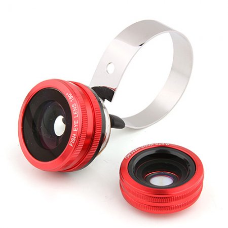 2-in-1 Fish-eye Lens Wide + Macro Lens for Smartphone Tablet PC