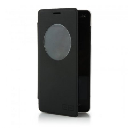 Original Protective Case S-View Flip Cover for Elephone P3000S P3000 Smartphone- Black