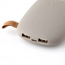 Totoro 9000mAh Dual USB Power Bank with 4-in-1 USB Cable for Smartphone Grey